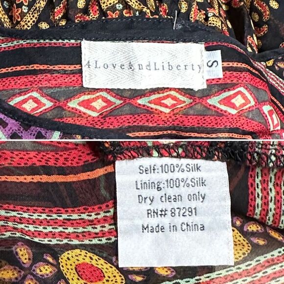 4 LOVE And LIBERTY Johnny Was Silk Mandala Dress Tassel Ties OVERSIZED S or M - Picture 16 of 16